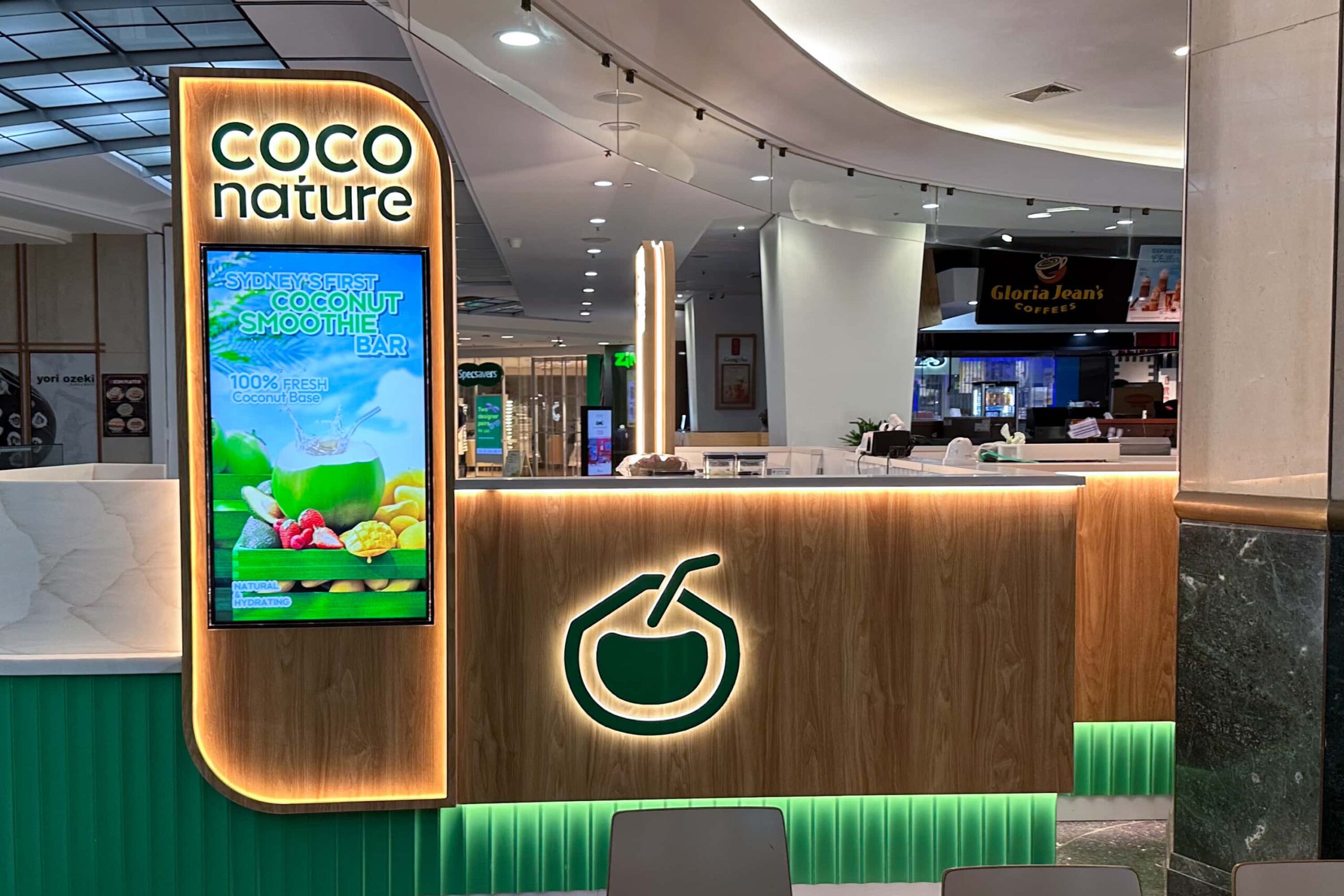 coco nature sydney cbd digital signage commercial display