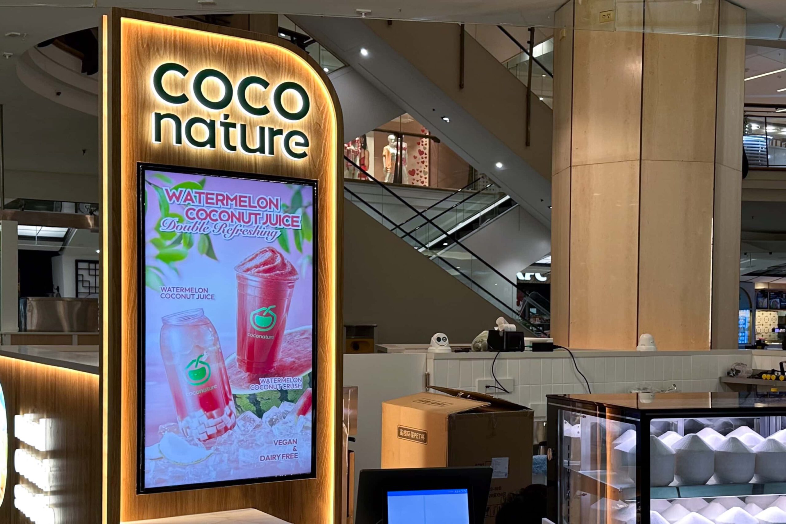 coco nature sydney cbd digital signage commercial display