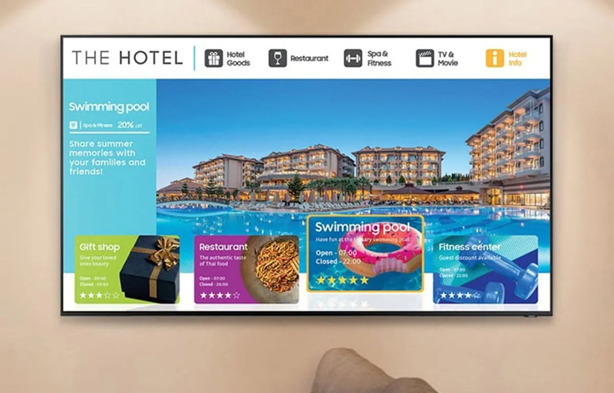 hospitality digital signage hotel signage retail dining business centre