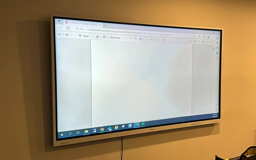 office workspace touch displays interative