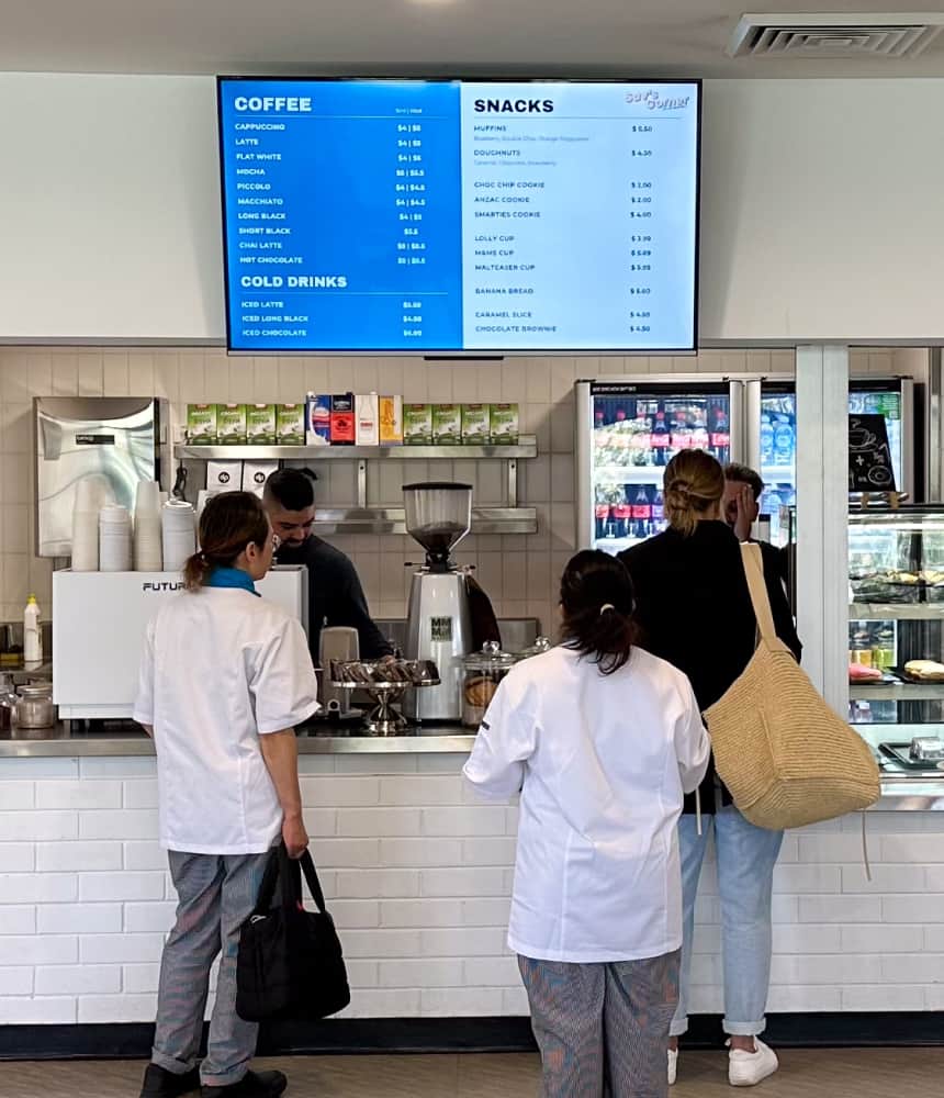 savs corner ryde tafe digital menu board